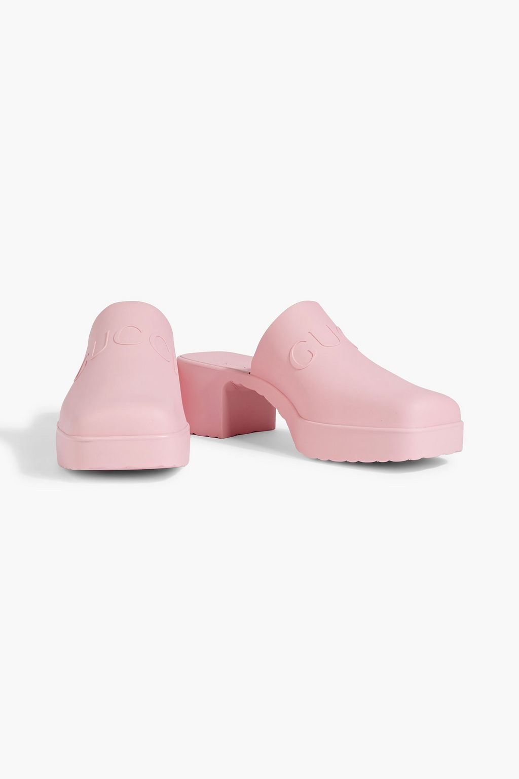 GUCCI Embossed rubber mules