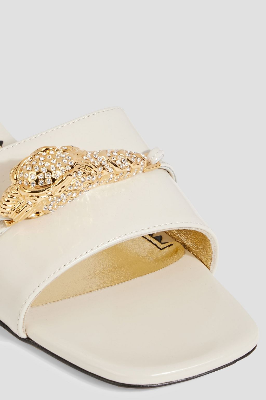 GUCCI Embellished leather slides