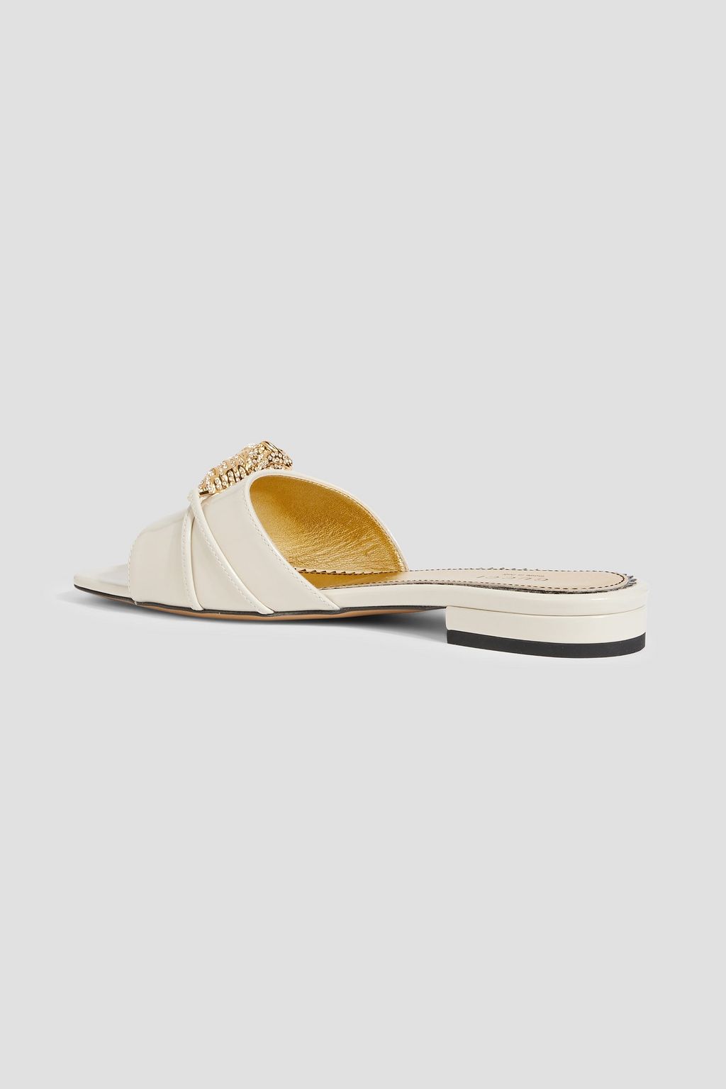 GUCCI Embellished leather slides