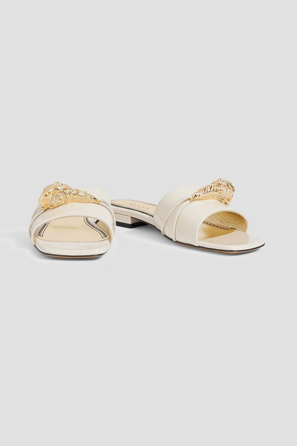 GUCCI Embellished leather slides
