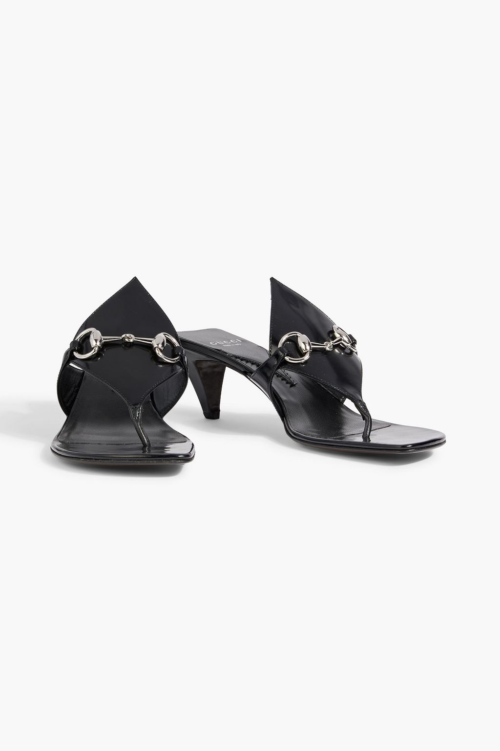 GUCCI Embellished leather mules