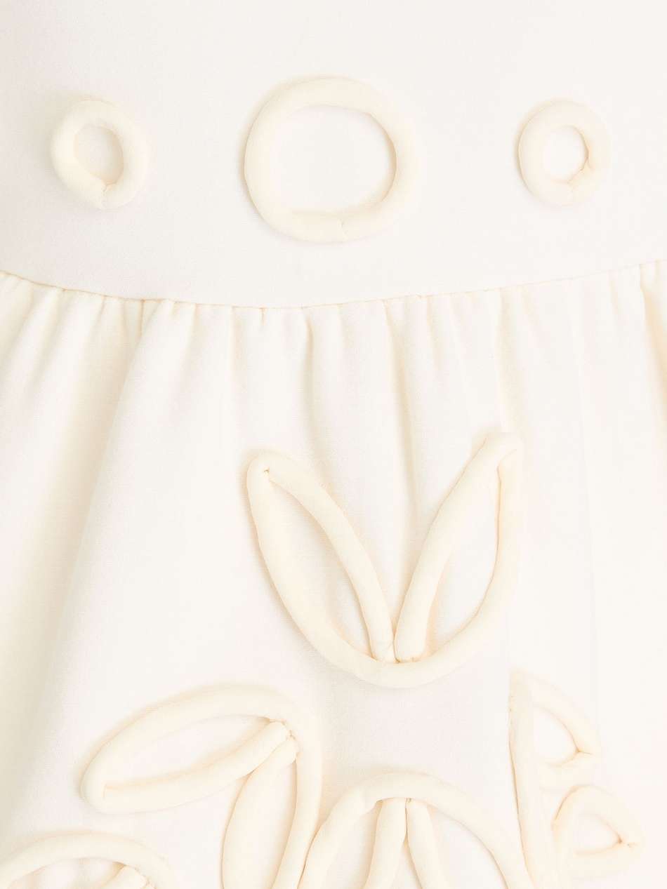 appliquéd laser-cut wool-crepe mini dress