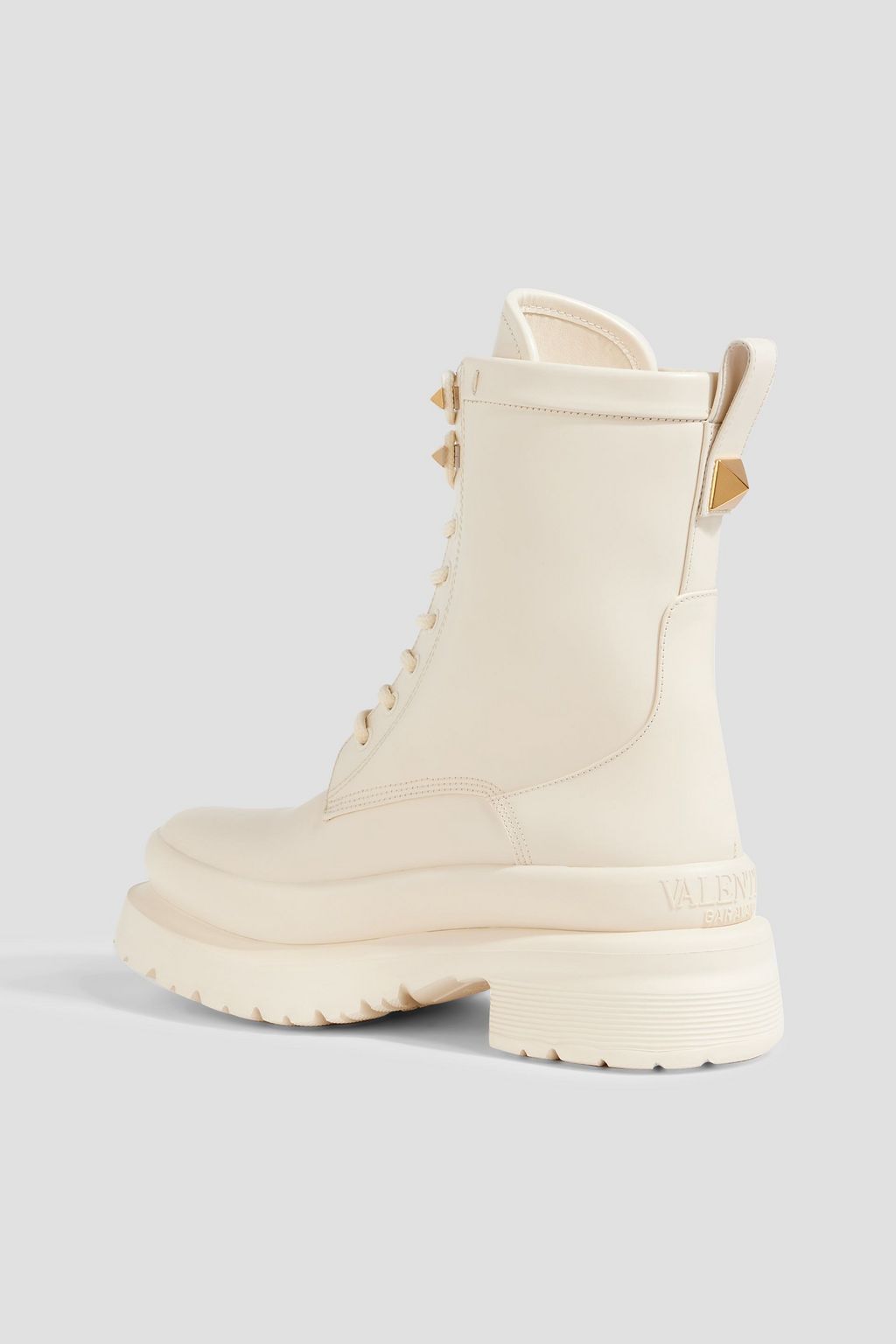 VALENTINO GARAVANI Rockstud leather combat boots