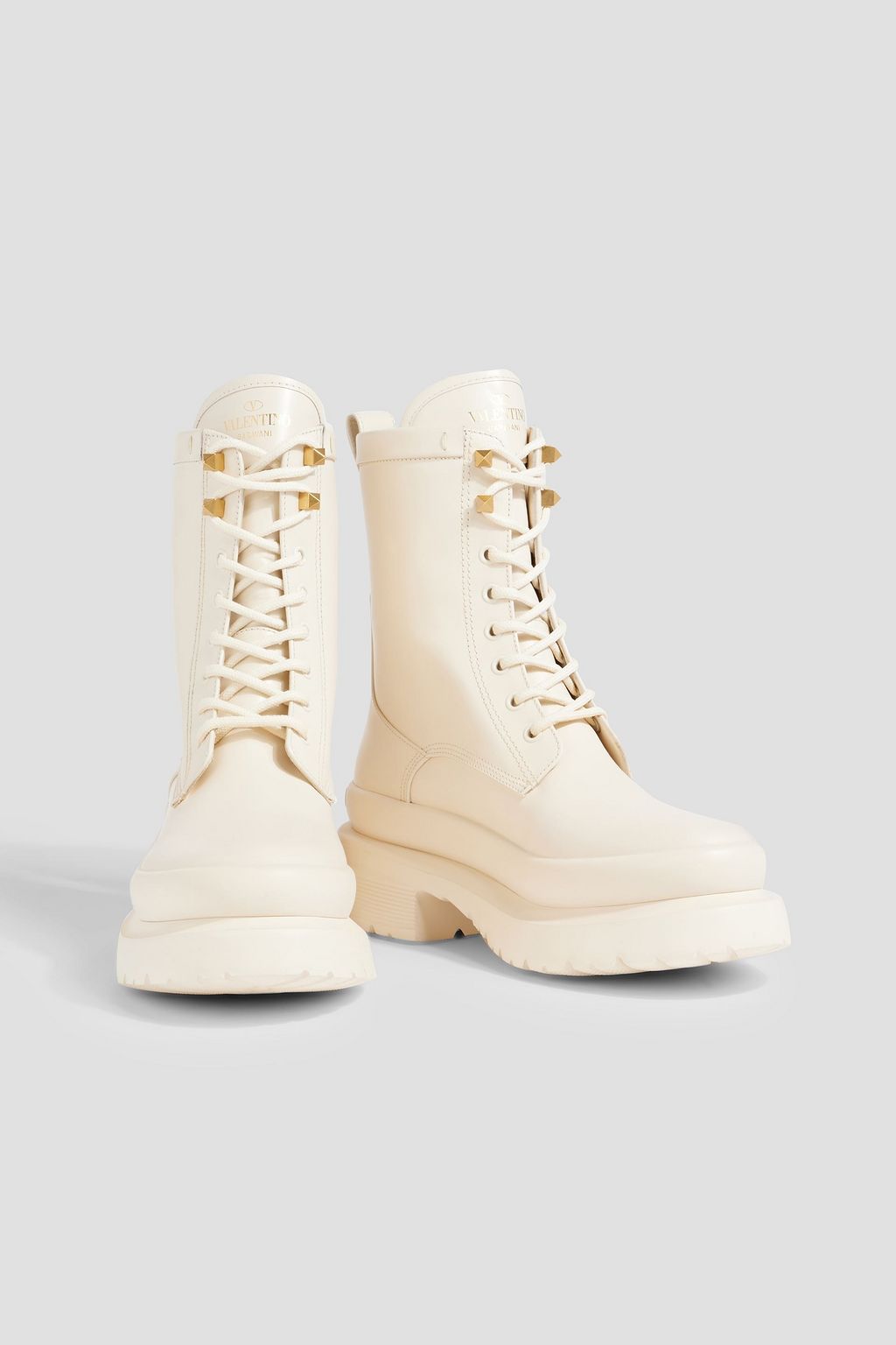 VALENTINO GARAVANI Rockstud leather combat boots