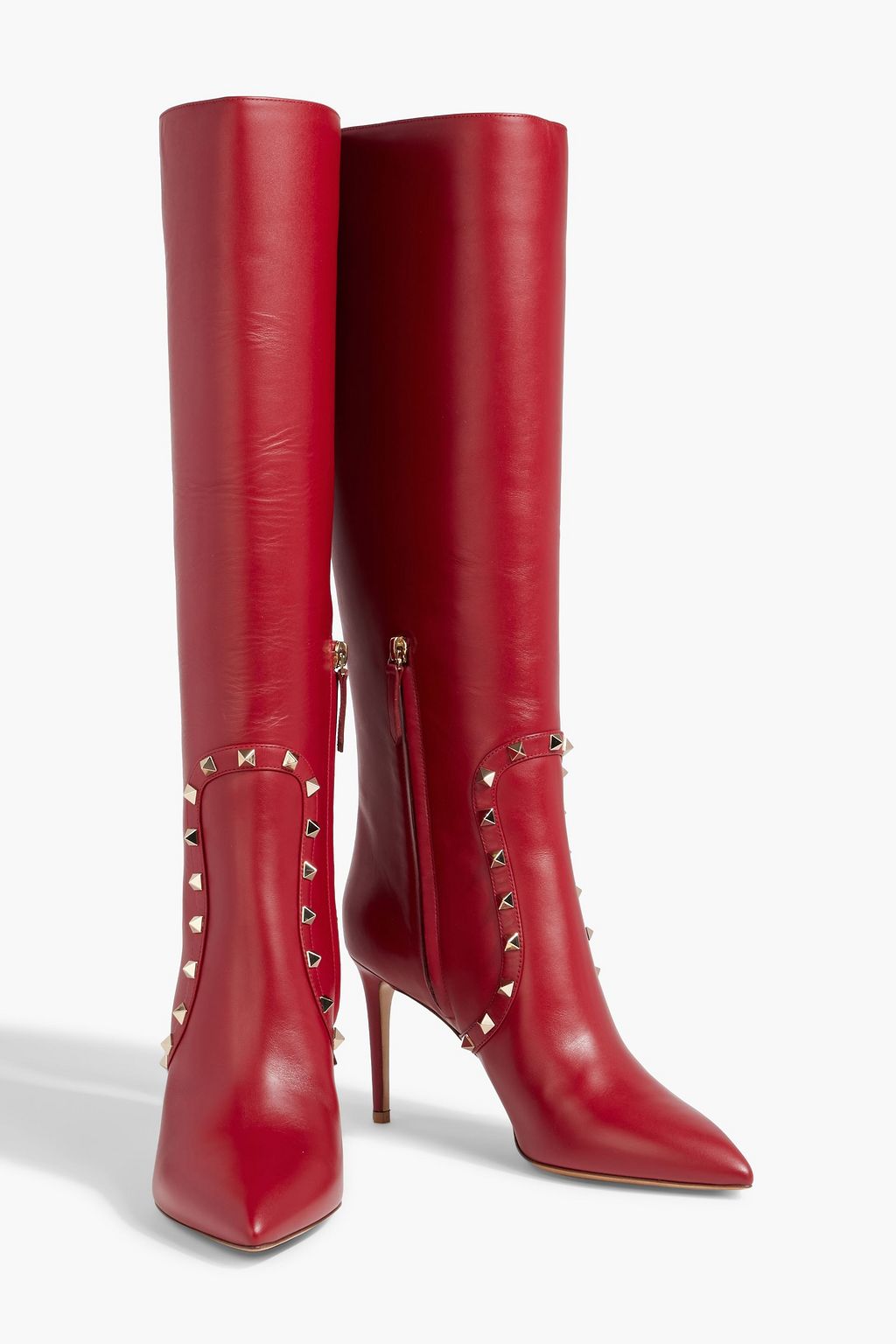VALENTINO GARAVANI Rockstud leather knee boots
