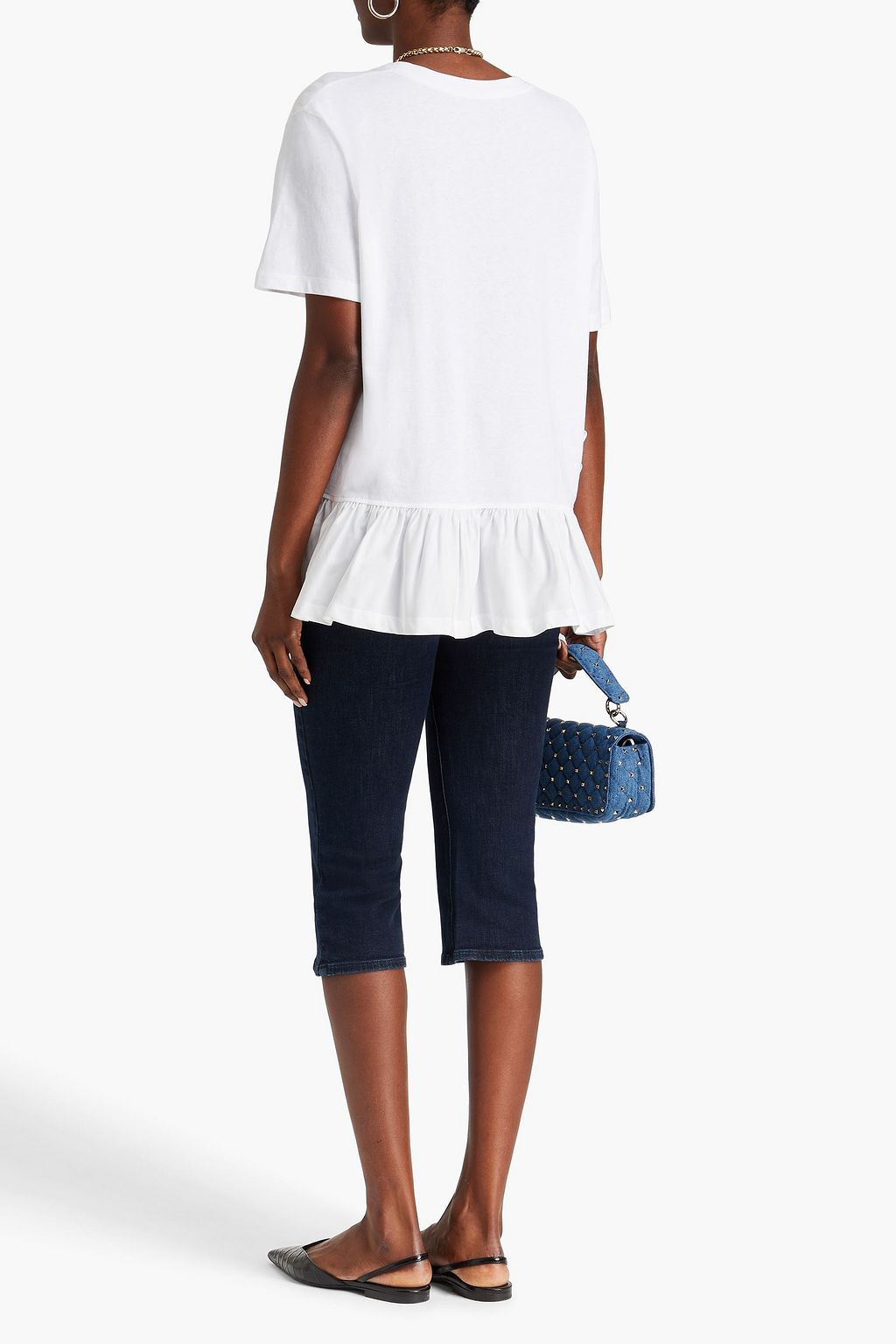 VALENTINO GARAVANI Ruffled cotton-jersey T-shirt