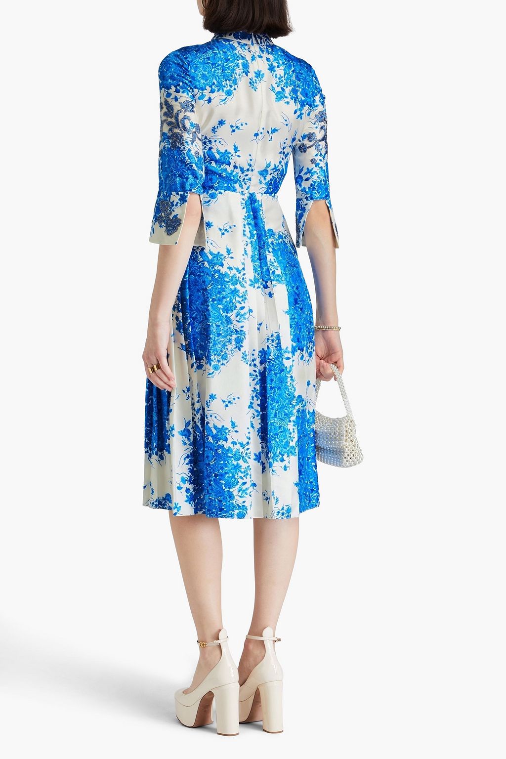 VALENTINO GARAVANI Floral-print silk-twill midi shirt dress