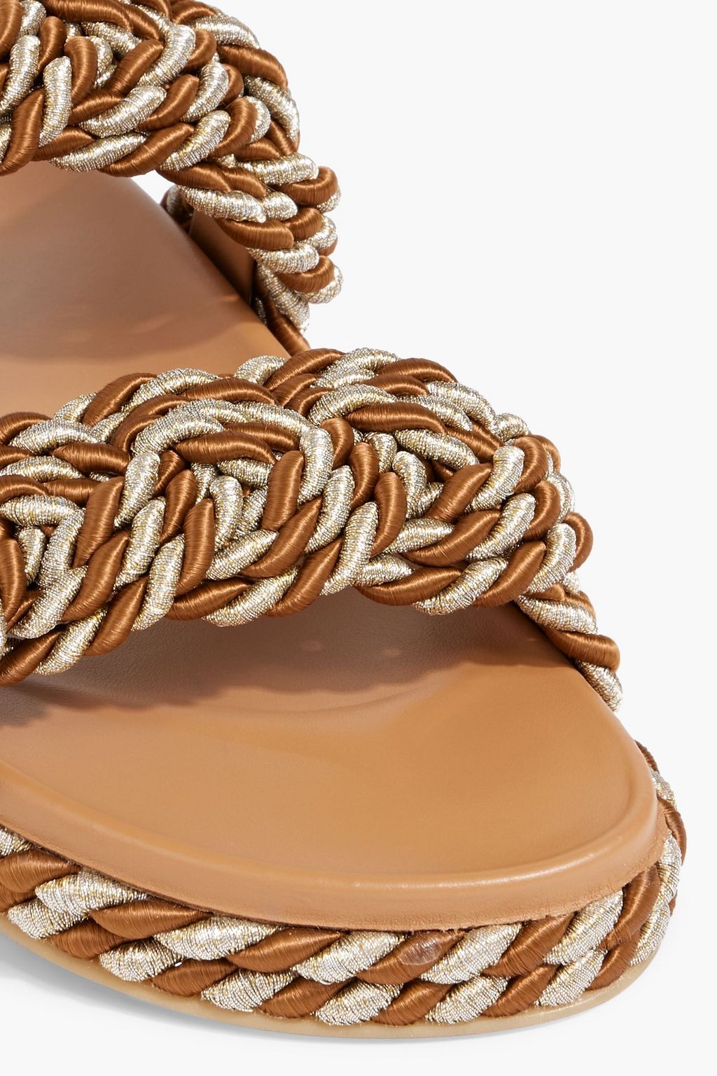 VALENTINO GARAVANI Rockstud Torchon braided cord sandals