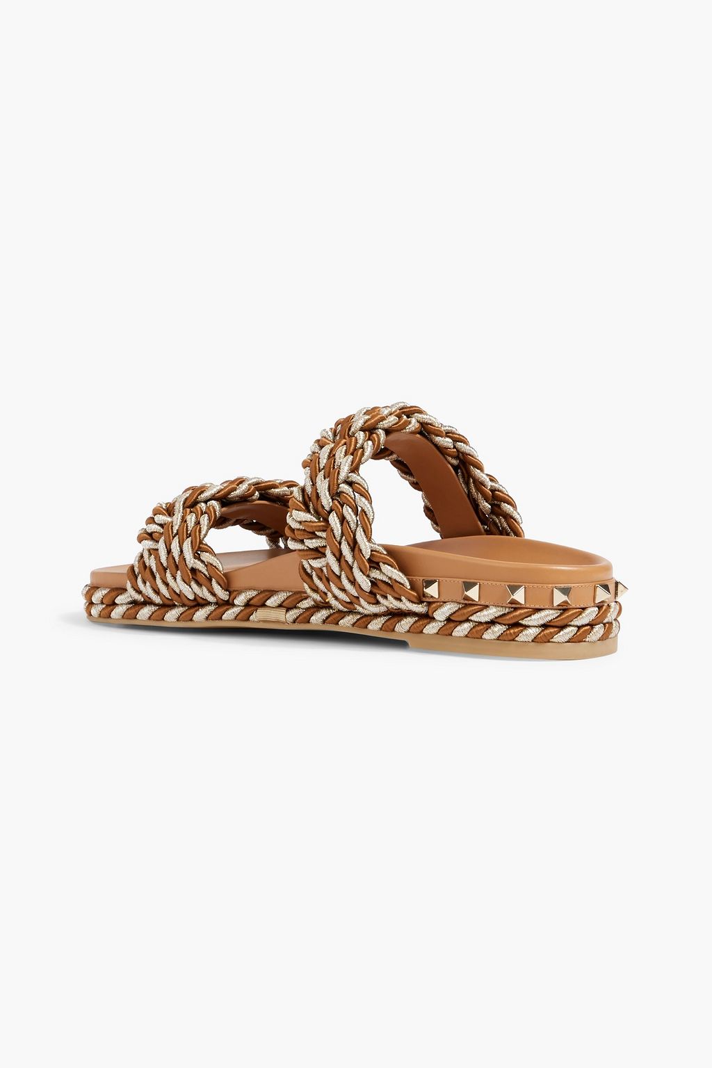 VALENTINO GARAVANI Rockstud Torchon braided cord sandals