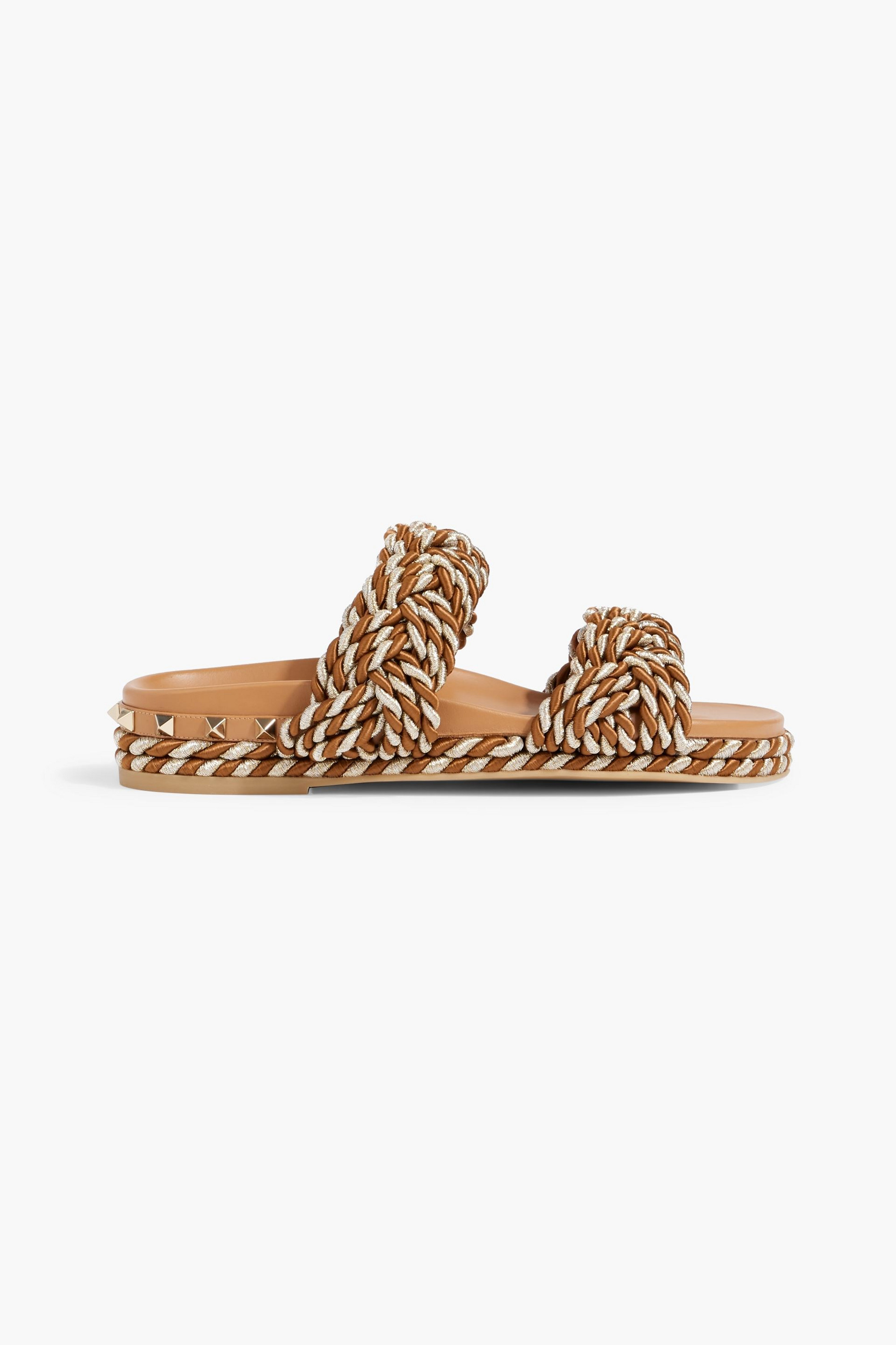 Valentino Garavani Rockstud Torchon braided cord sandals