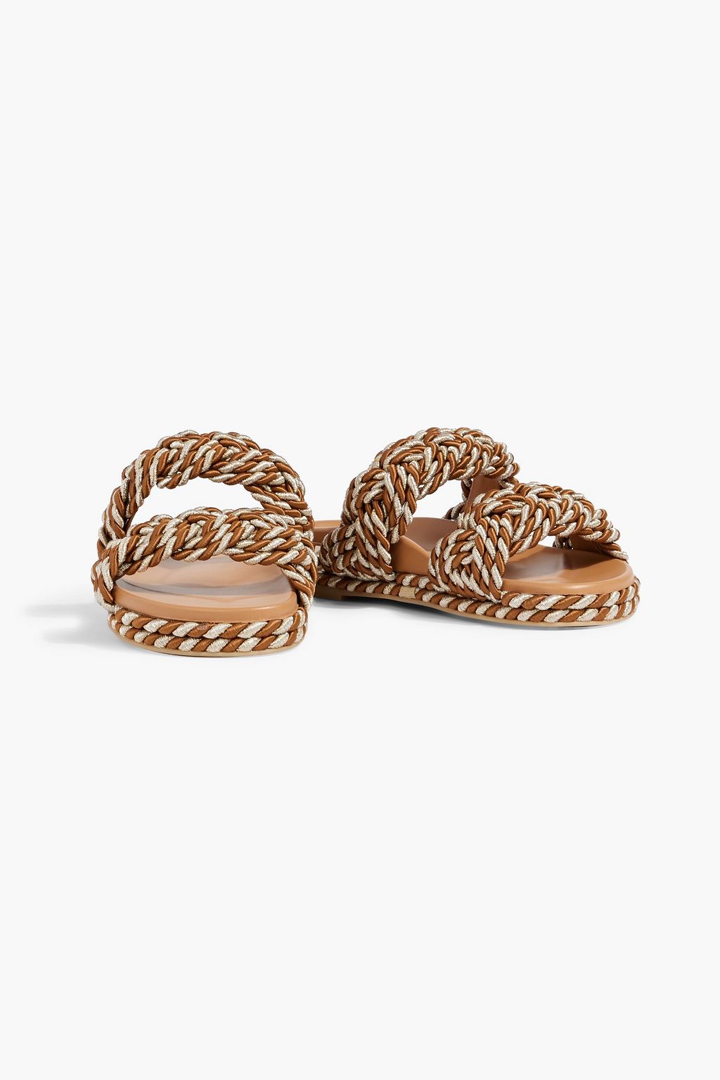 VALENTINO GARAVANI Rockstud Torchon braided cord sandals