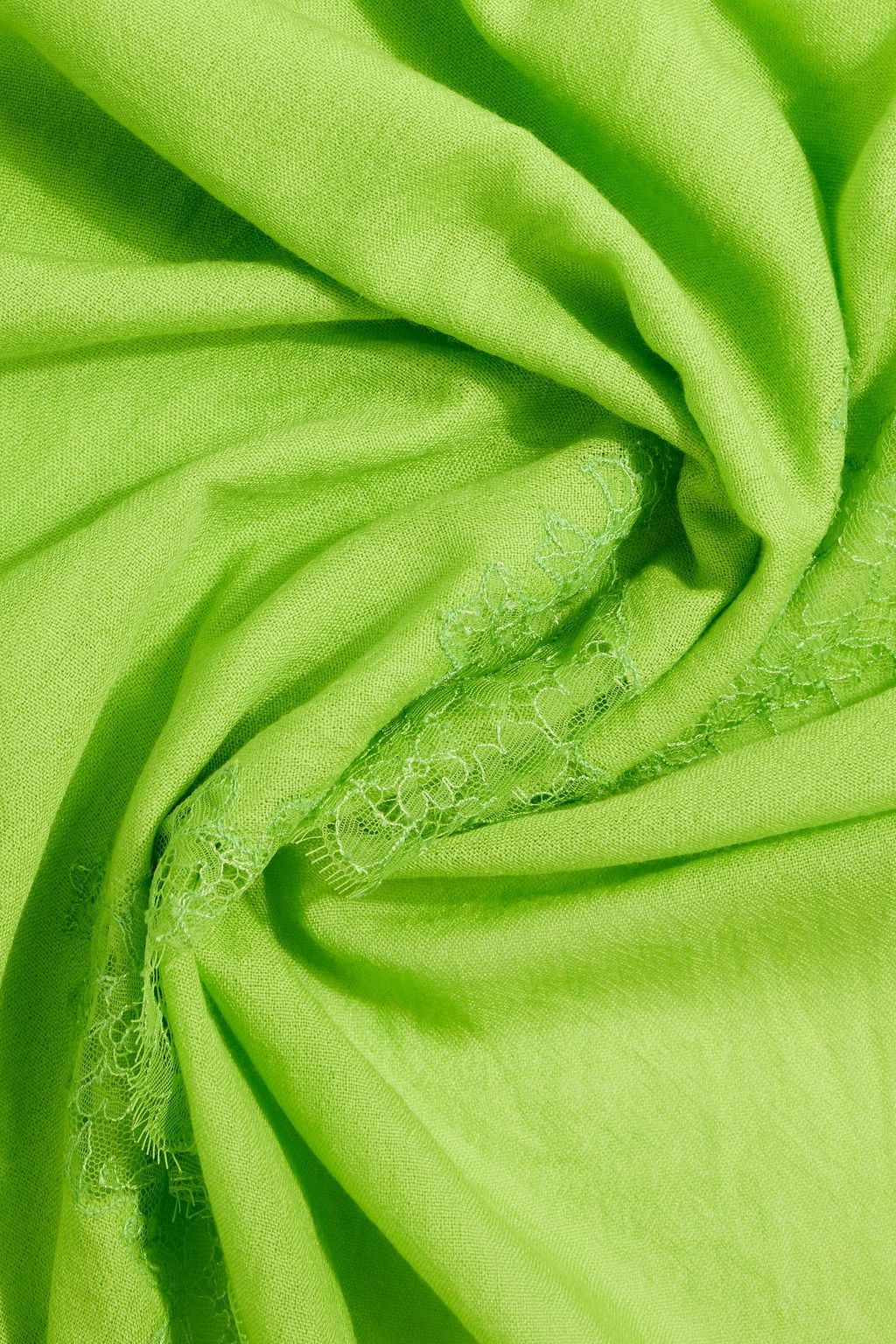 VALENTINO GARAVANI Lace-trimmed wool scarf