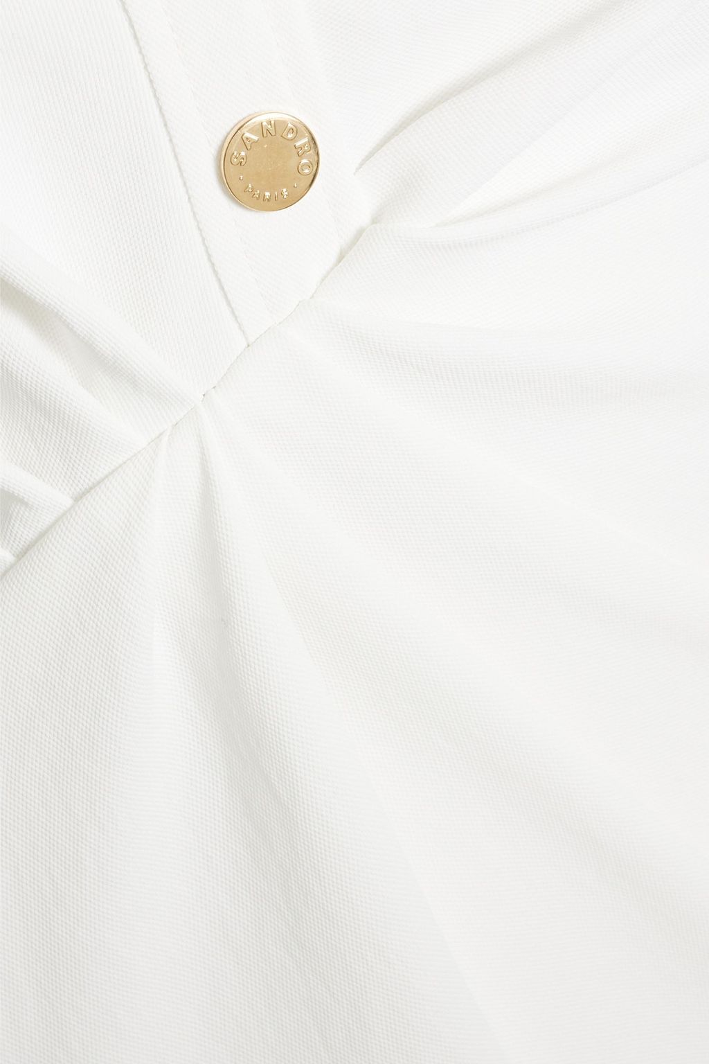 SANDRO Ruched piqué midi dress