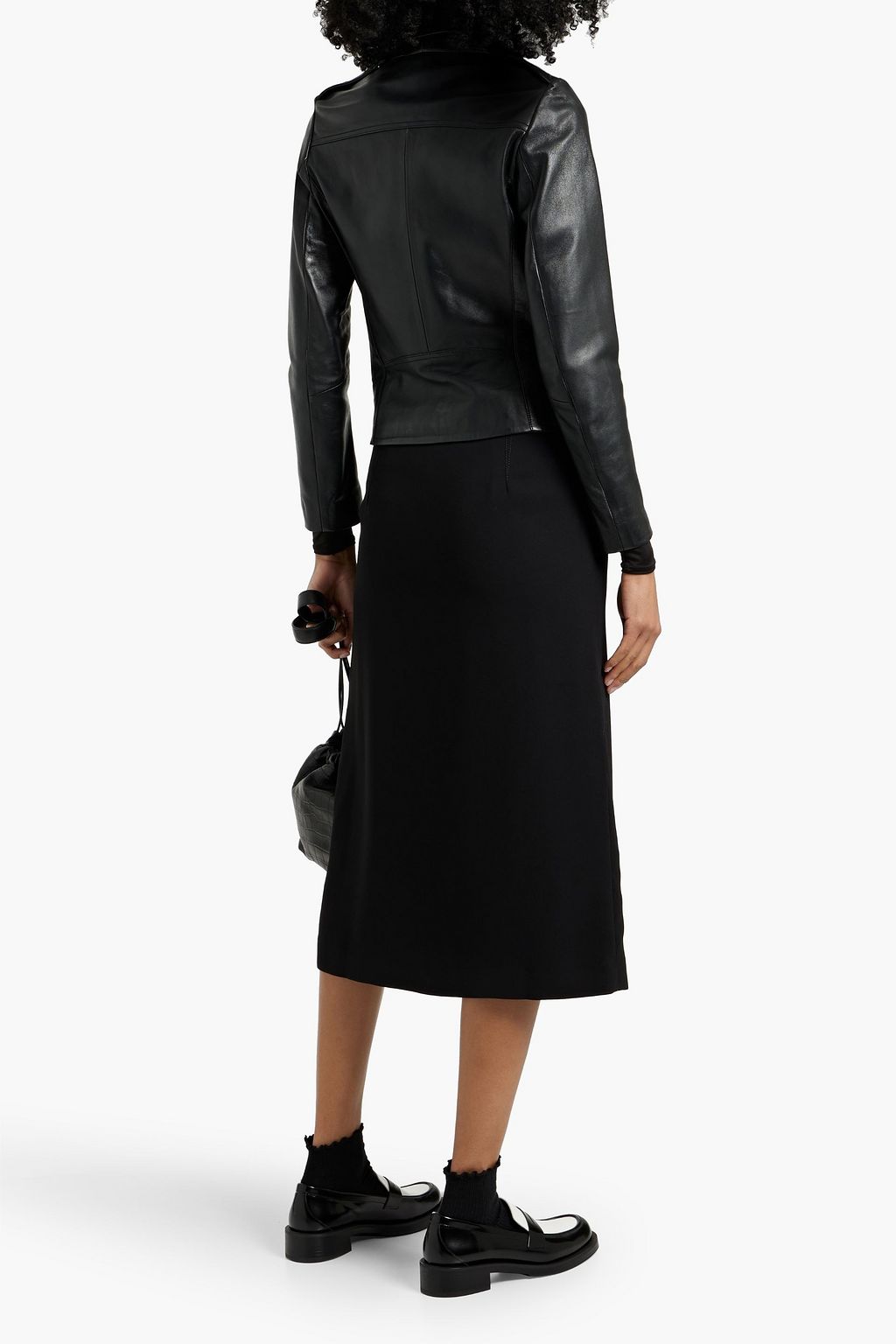 SANDRO Leather biker jacket