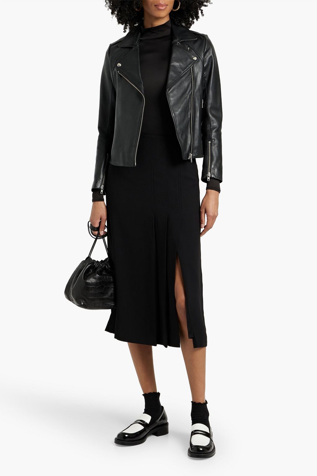 SANDRO Leather biker jacket