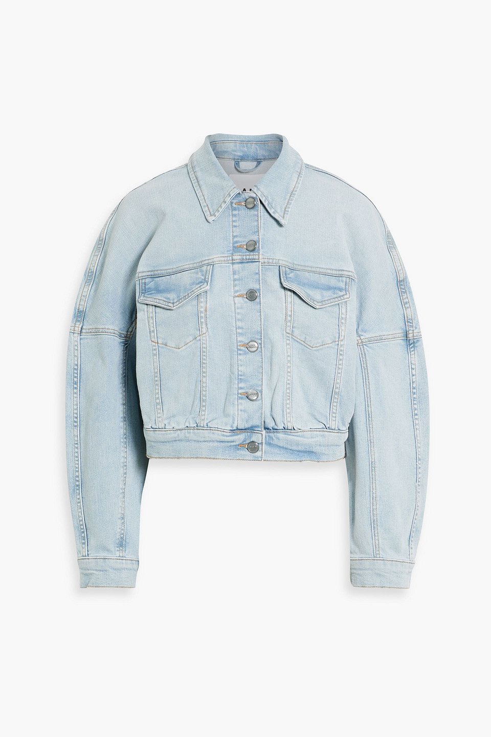 Ganni Stretch Denim Bomber Jacket In 8 In Light Denim