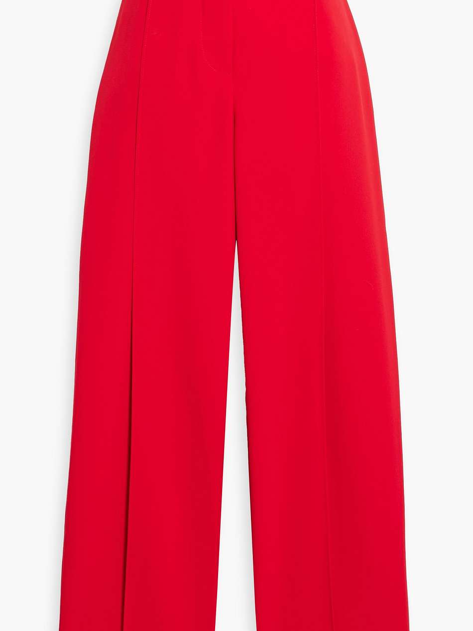 pleated twill wide-leg pants