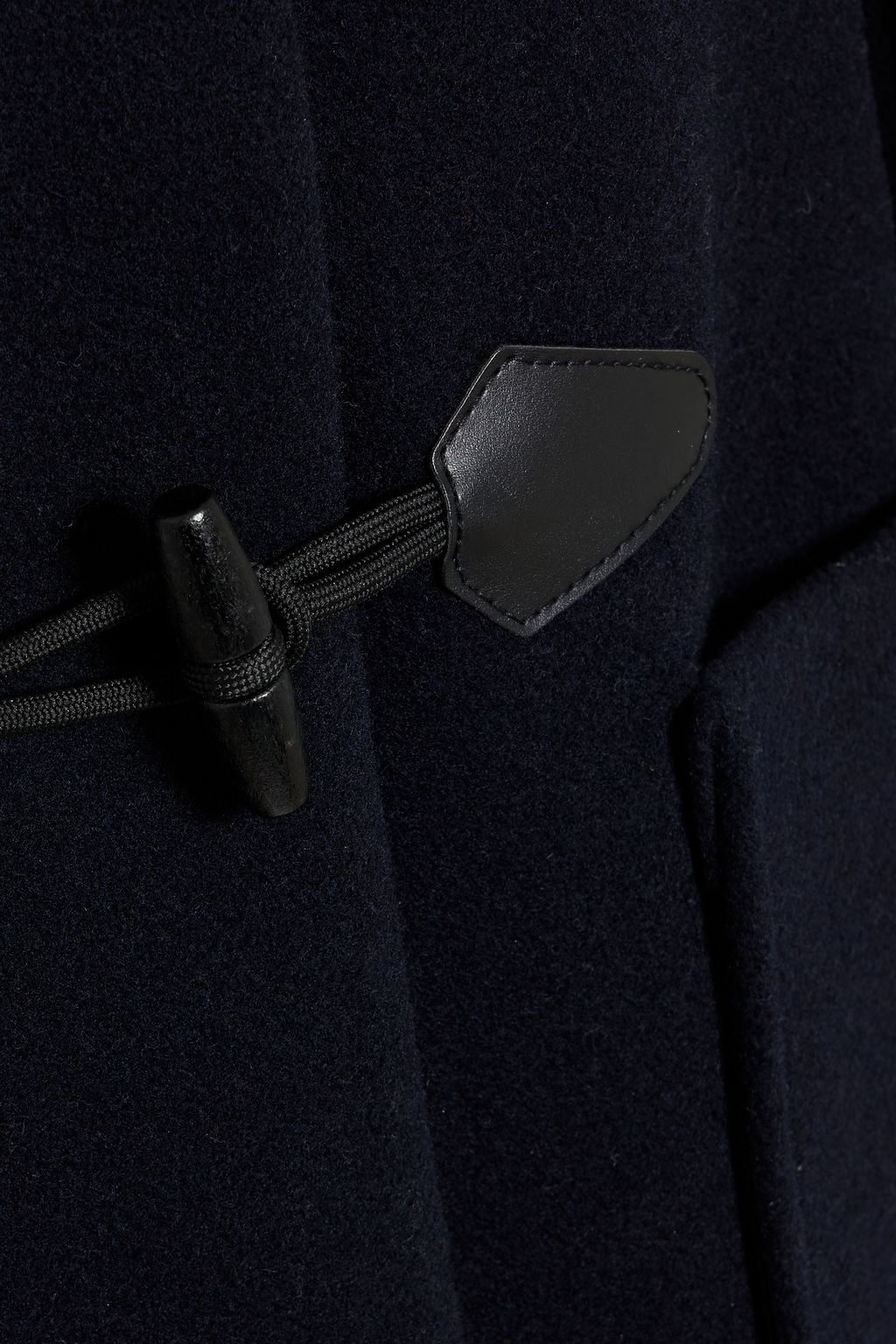 SANDRO Leather-trimmed wool-blend felt coat