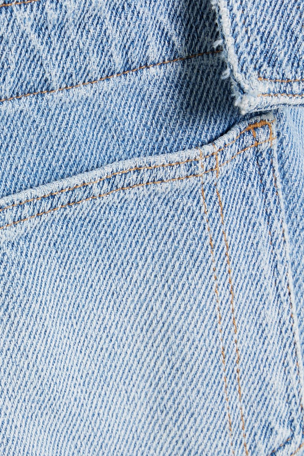 GANNI Frayed denim overalls