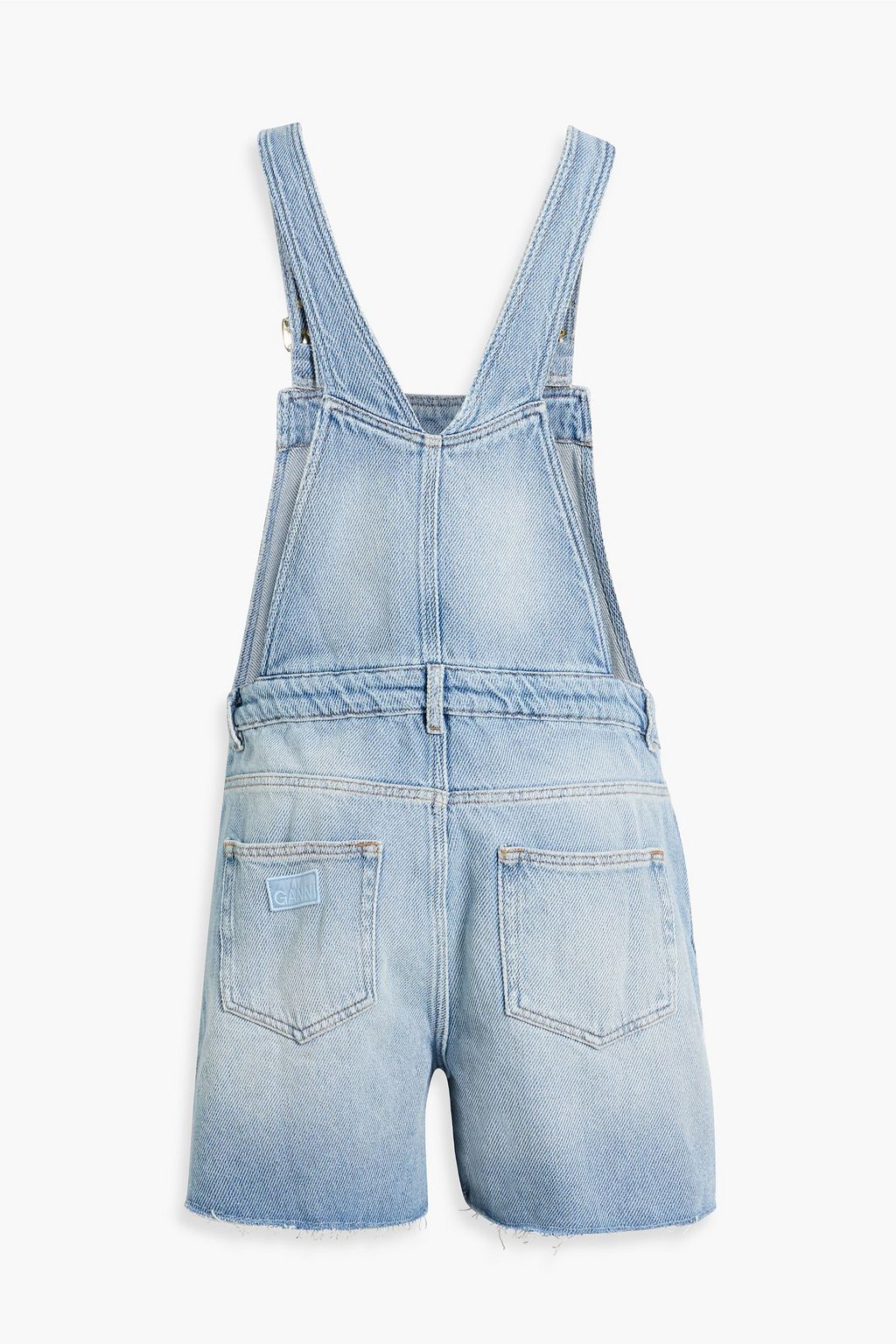 GANNI Frayed denim overalls