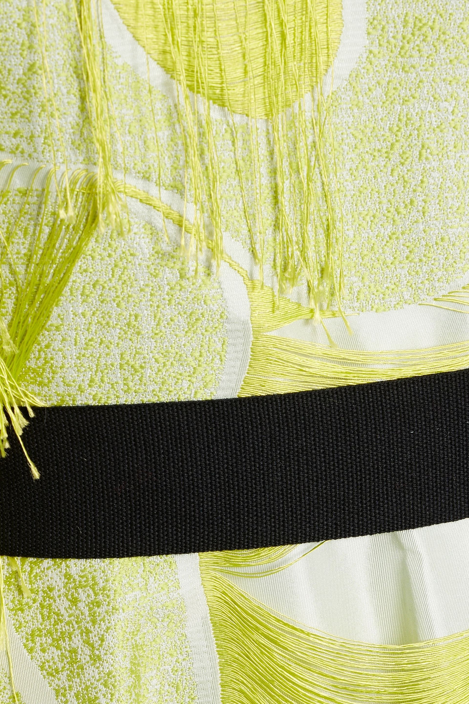 Roksanda Anipe Fringed Jacquard Midi Dress In Bright Yellow