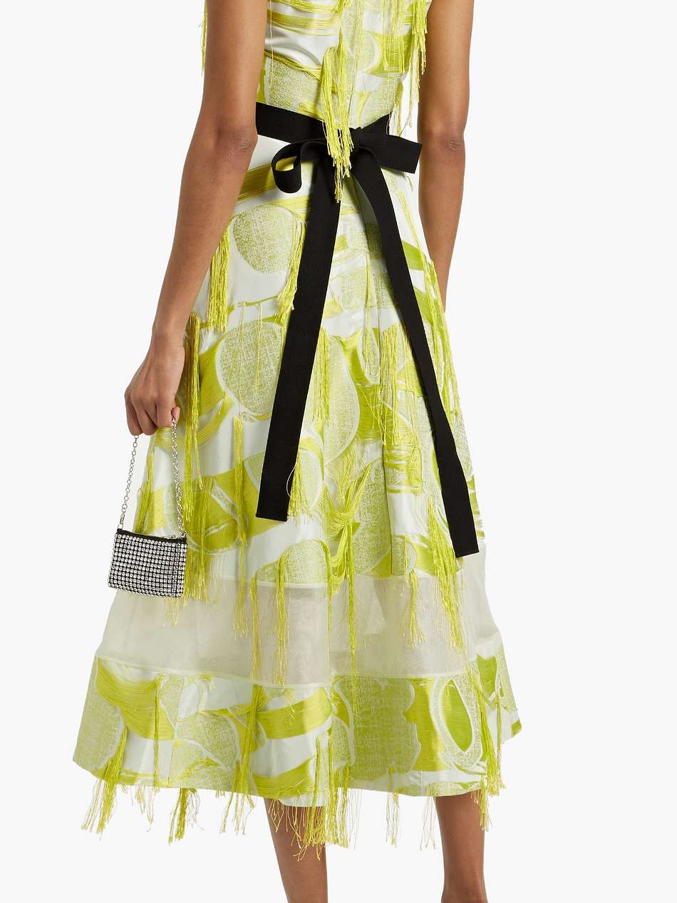 anipe fringed jacquard midi dress