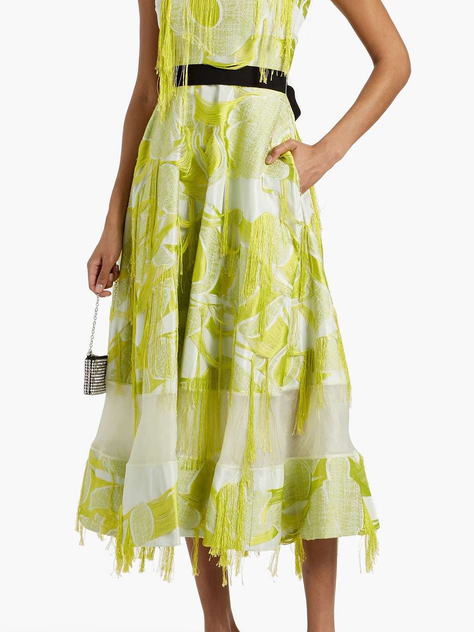 anipe fringed jacquard midi dress