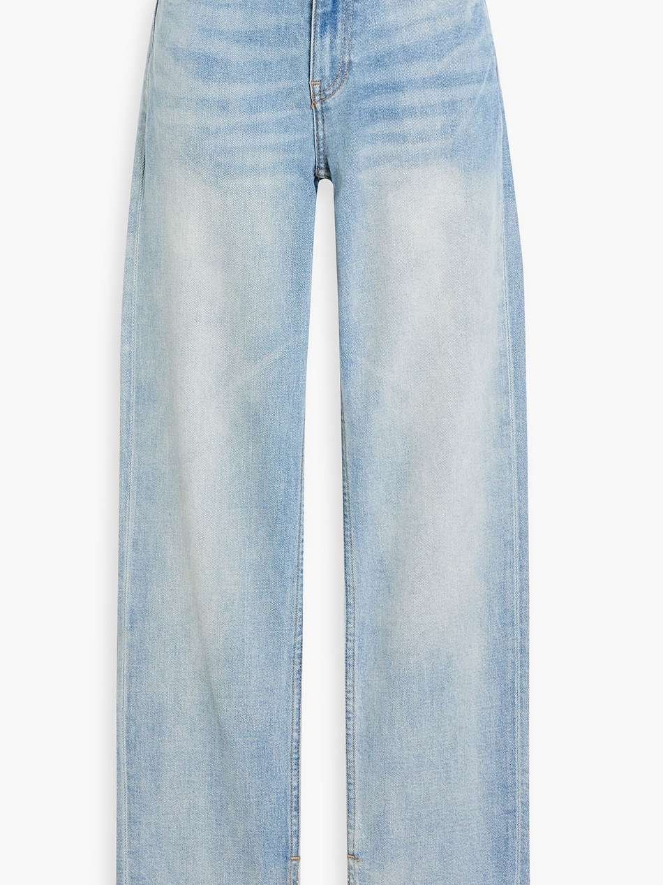 mid-rise straight-leg jeans