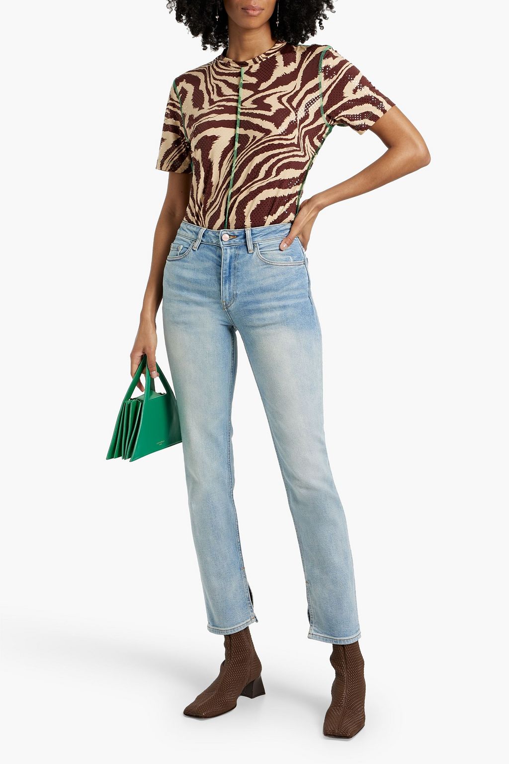 GANNI Mid-rise straight-leg jeans