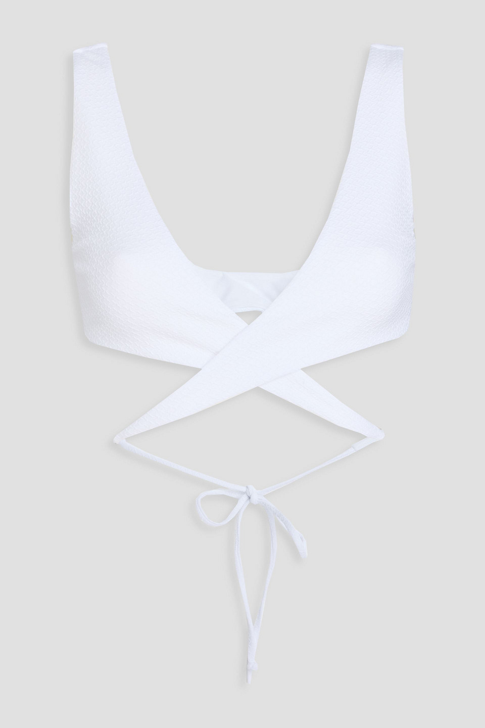Melissa Odabash Livorno Stretch-seersucker Triangle Bikini Top In White