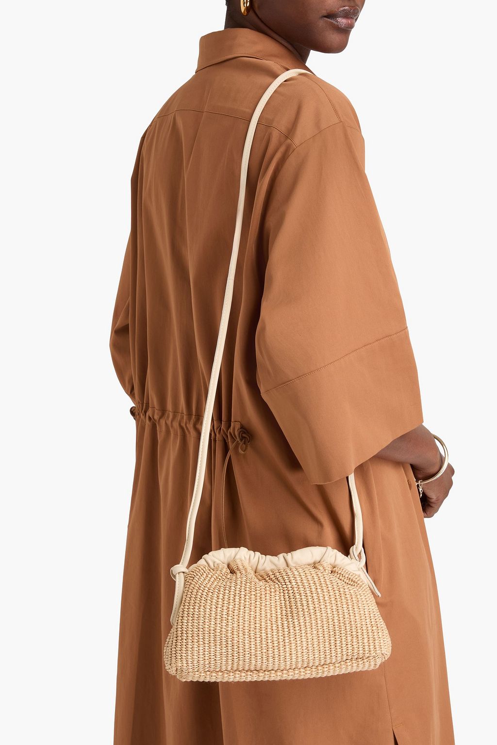 MANSUR GAVRIEL 미니 클라우드 인조 라피아 크로스바디 백