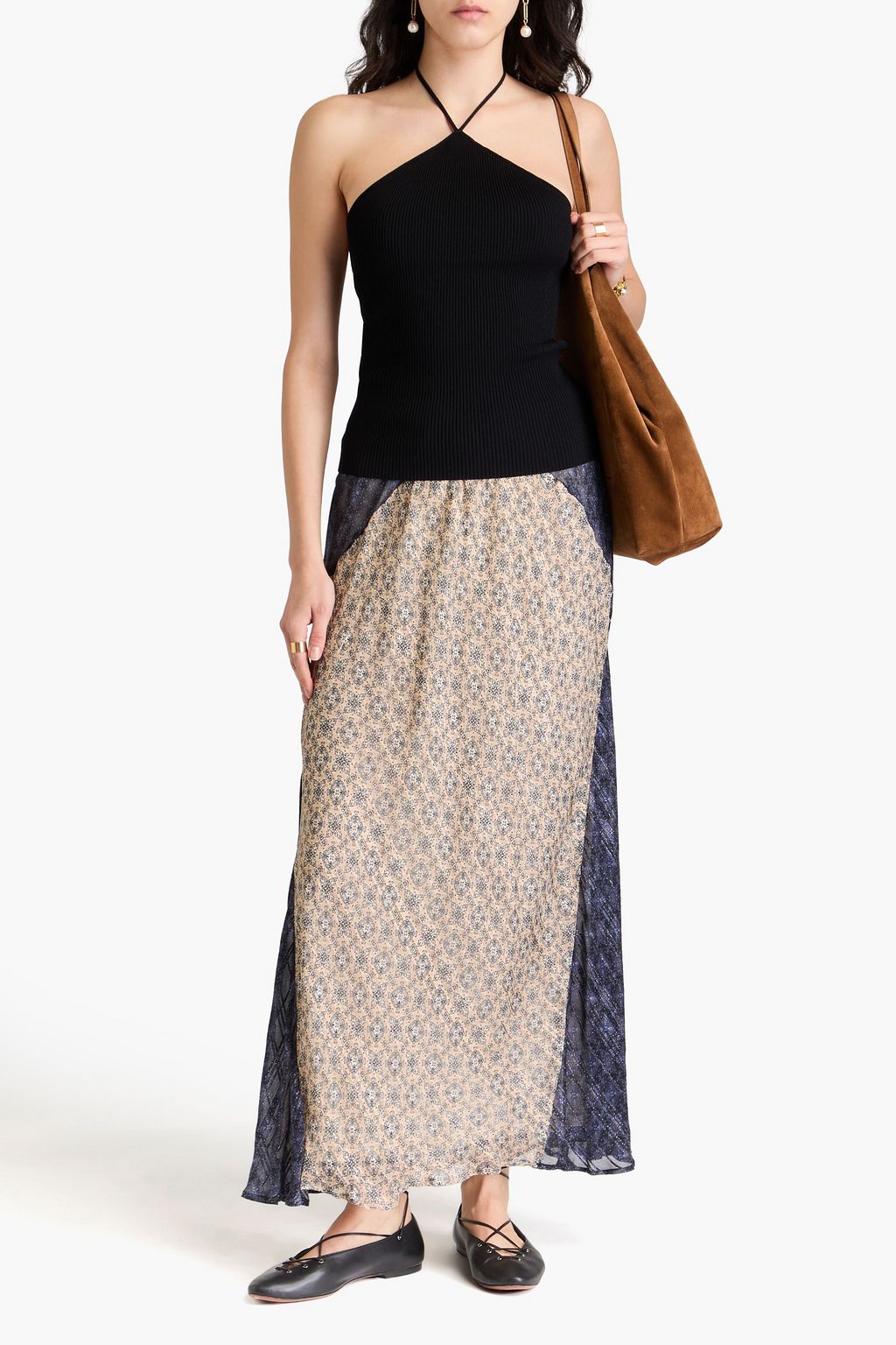 VALENTINO GARAVANI Ribbed-knit halterneck top