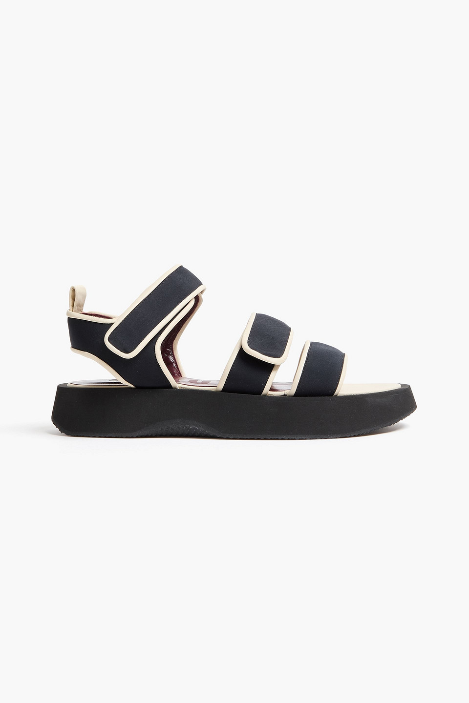 Staud Two-tone Scuba Platform Sandals In Black