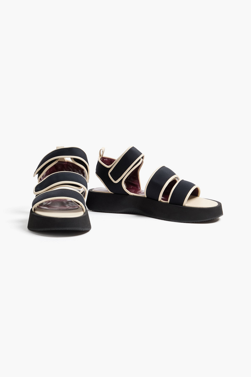  Staud - Two-tone Scuba Platform Sandals - Black - Eu 35 