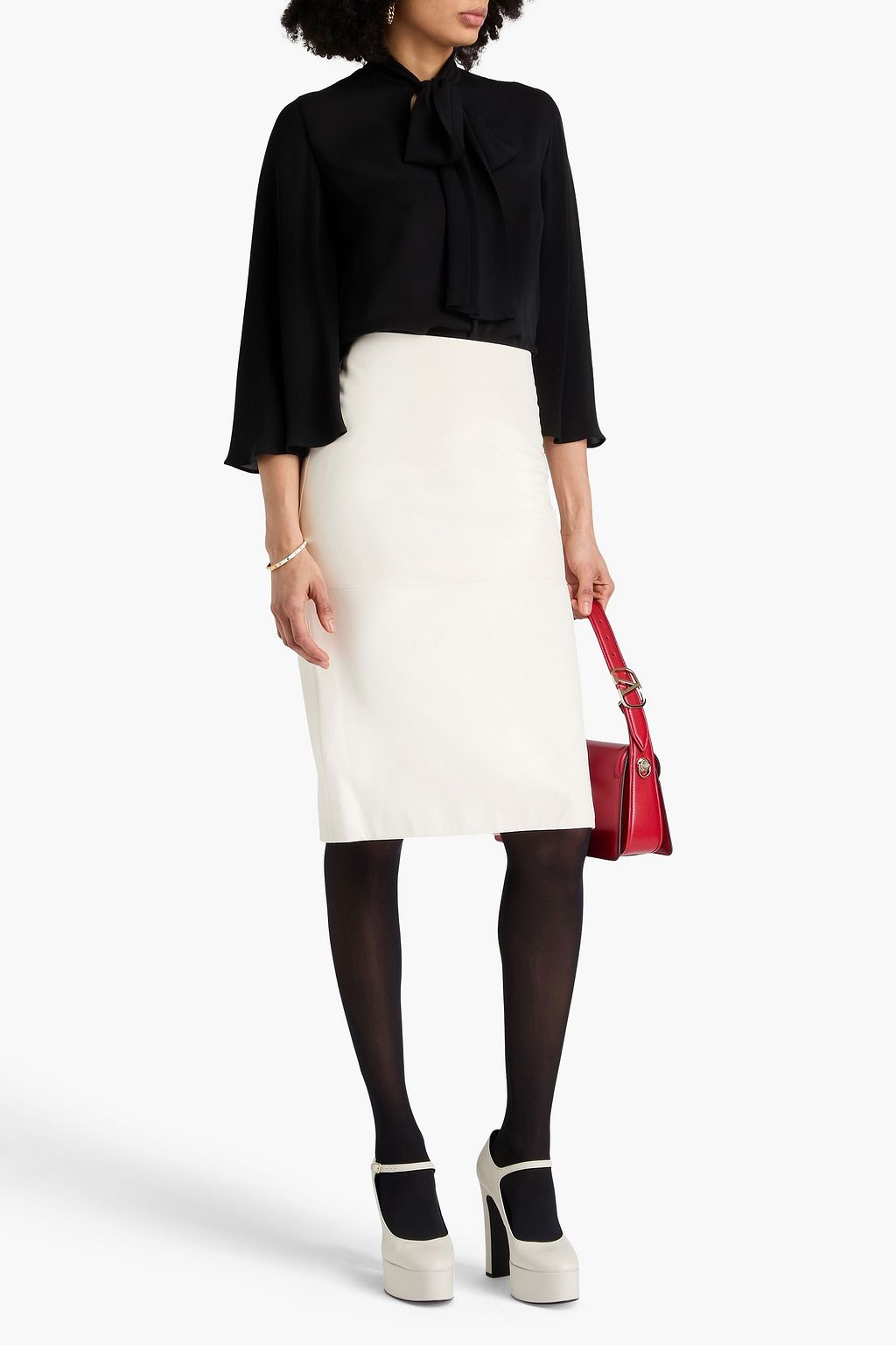 VALENTINO GARAVANI Leather pencil skirt