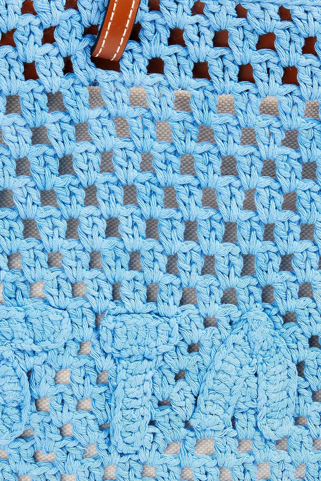 STAUD Embroidered crocheted tote