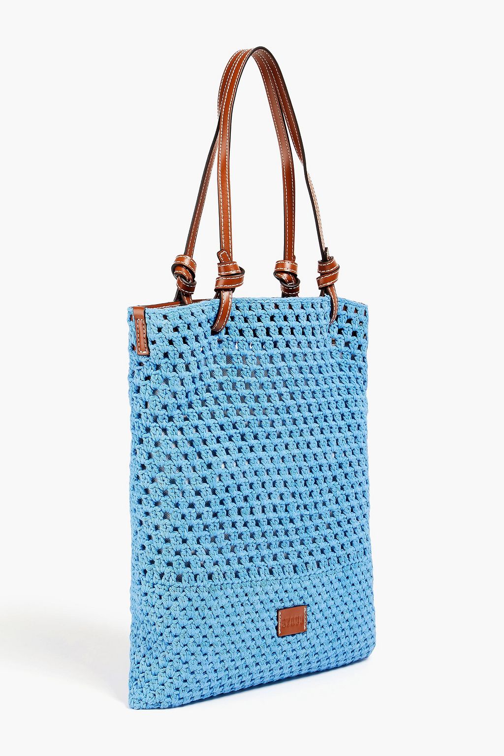 STAUD Embroidered crocheted tote