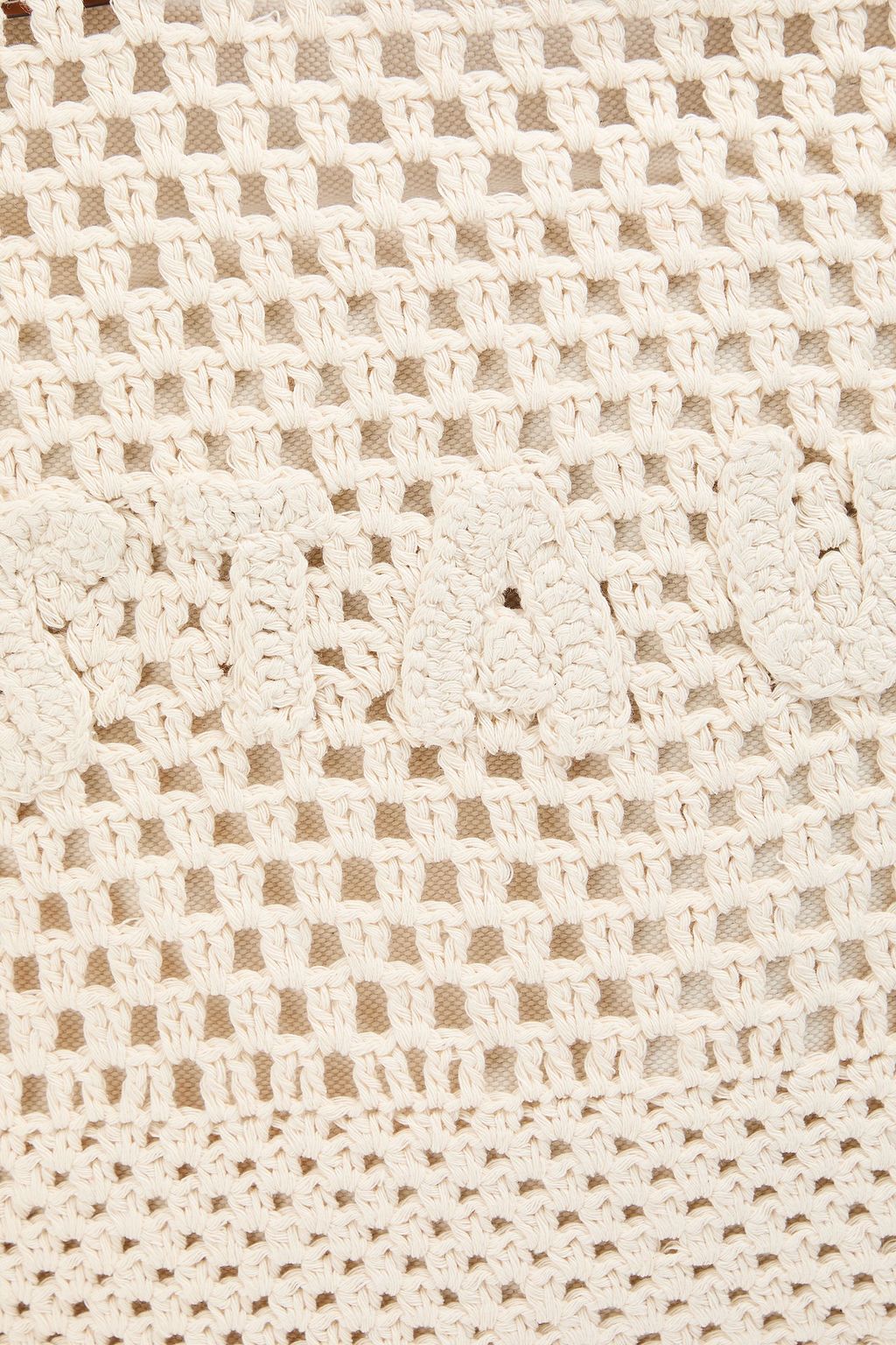 STAUD Embroidered crocheted tote