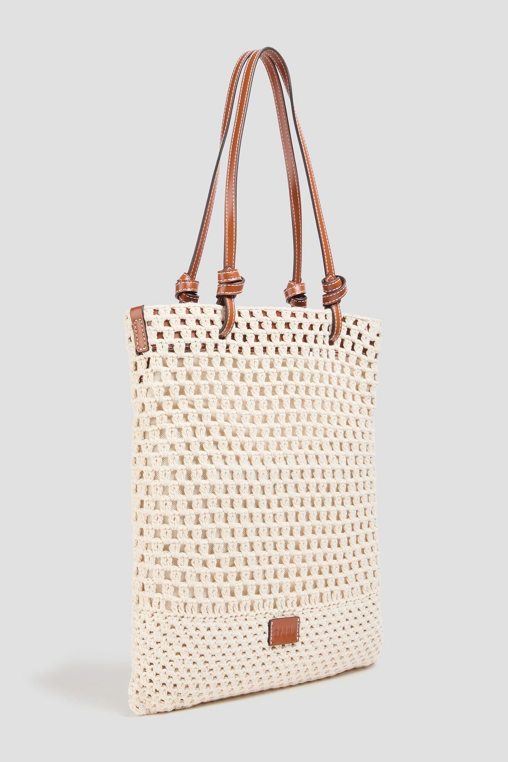 STAUD Embroidered crocheted tote