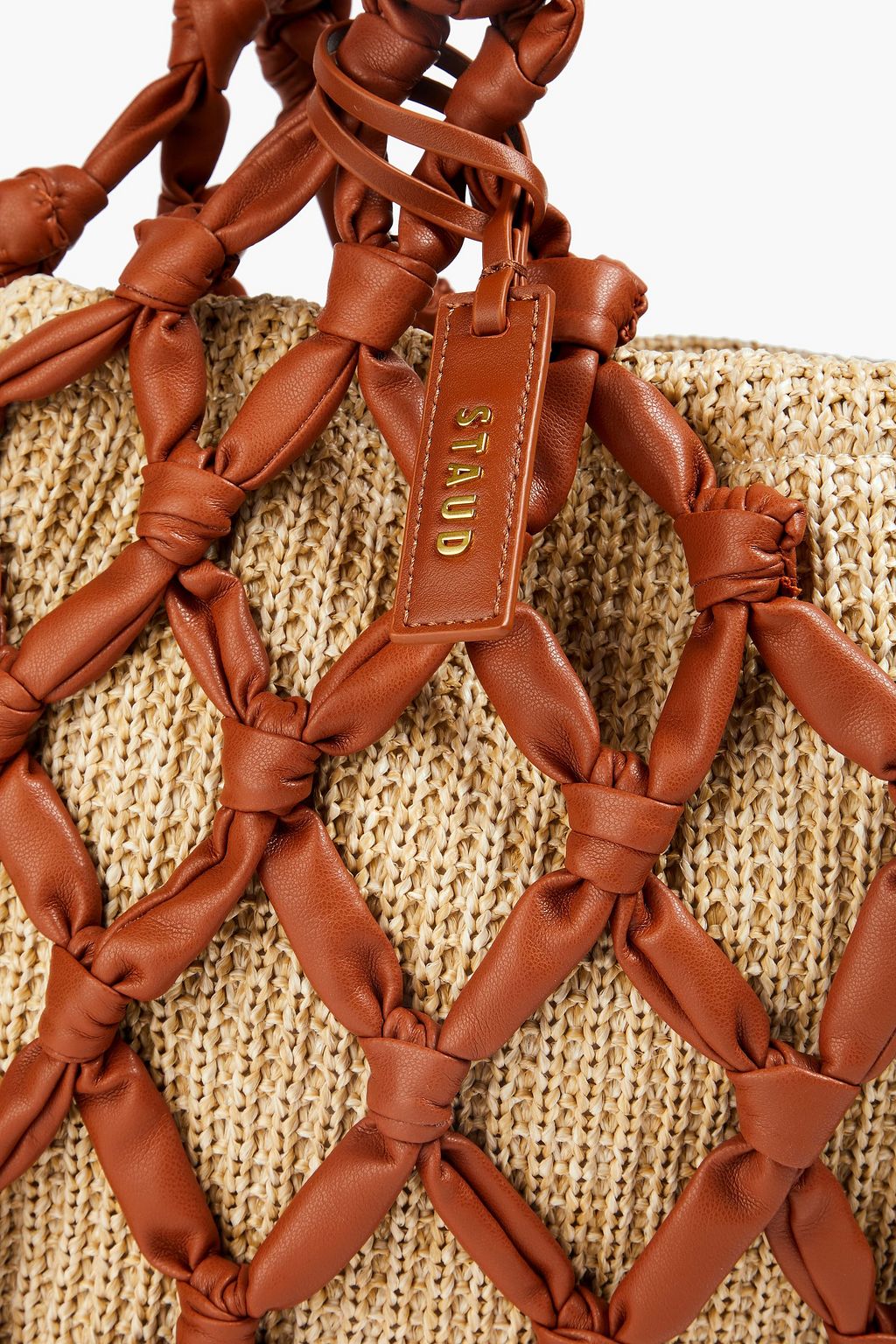 STAUD Hitch macrame faux raffia tote