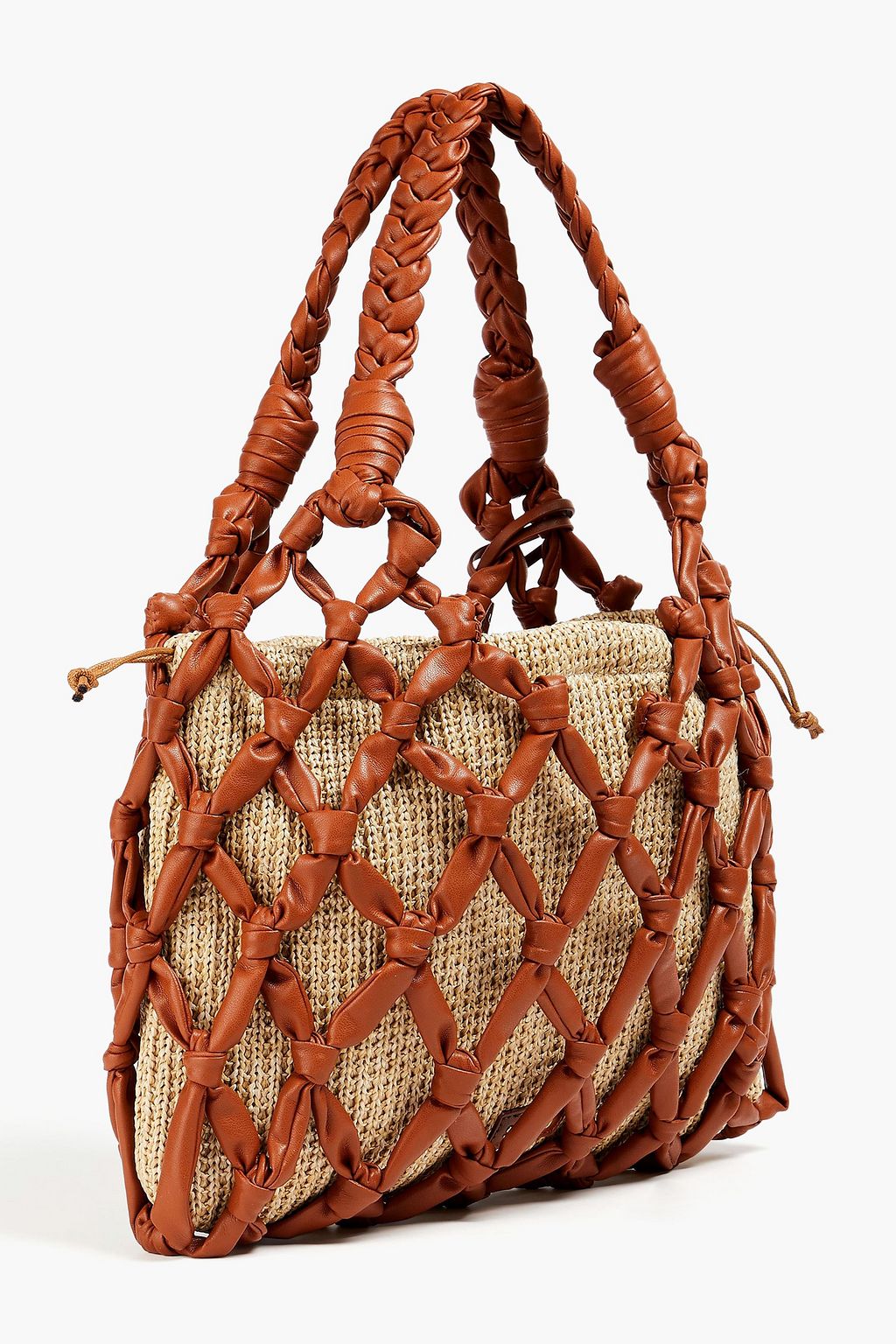 STAUD Hitch macrame faux raffia tote
