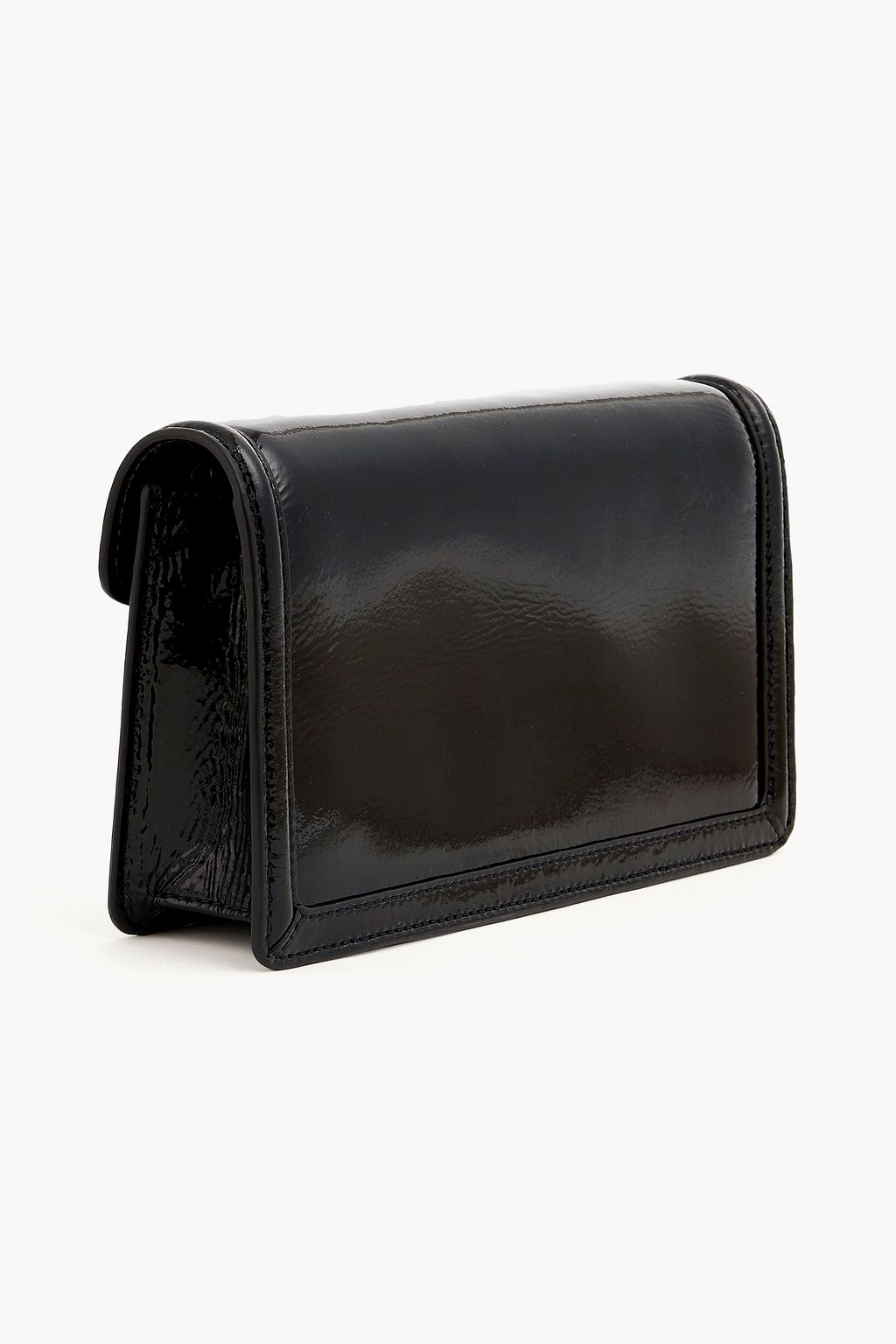 STAUD Gwen patent-leather clutch