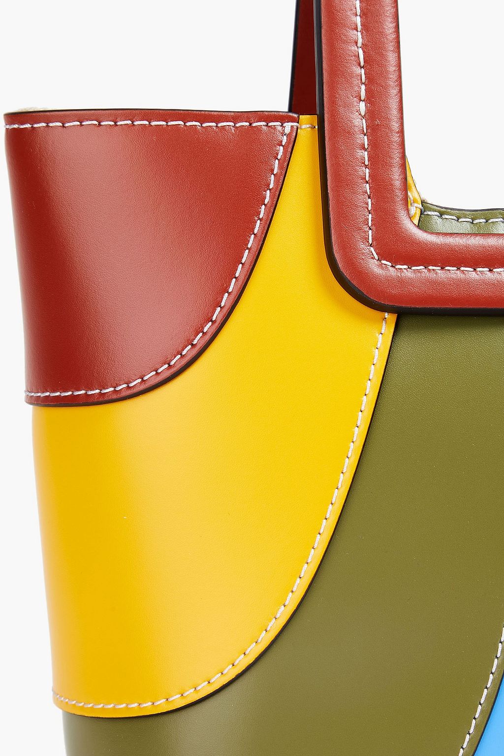 STAUD Riviera color-block leather tote
