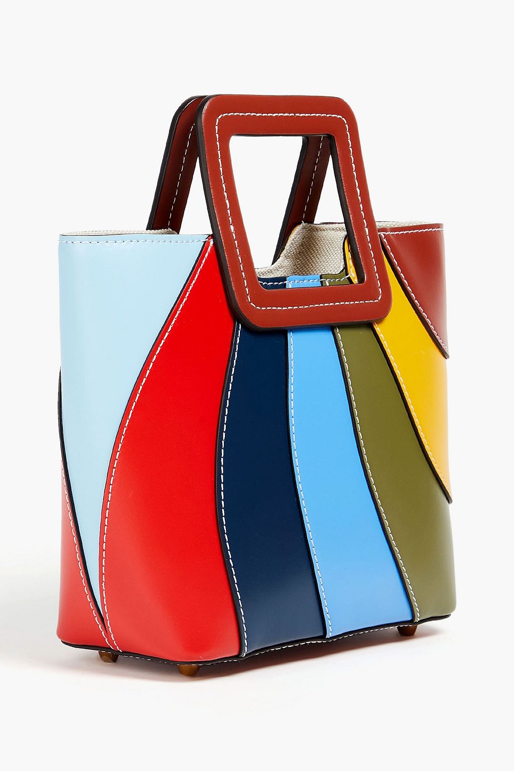 STAUD Riviera color-block leather tote
