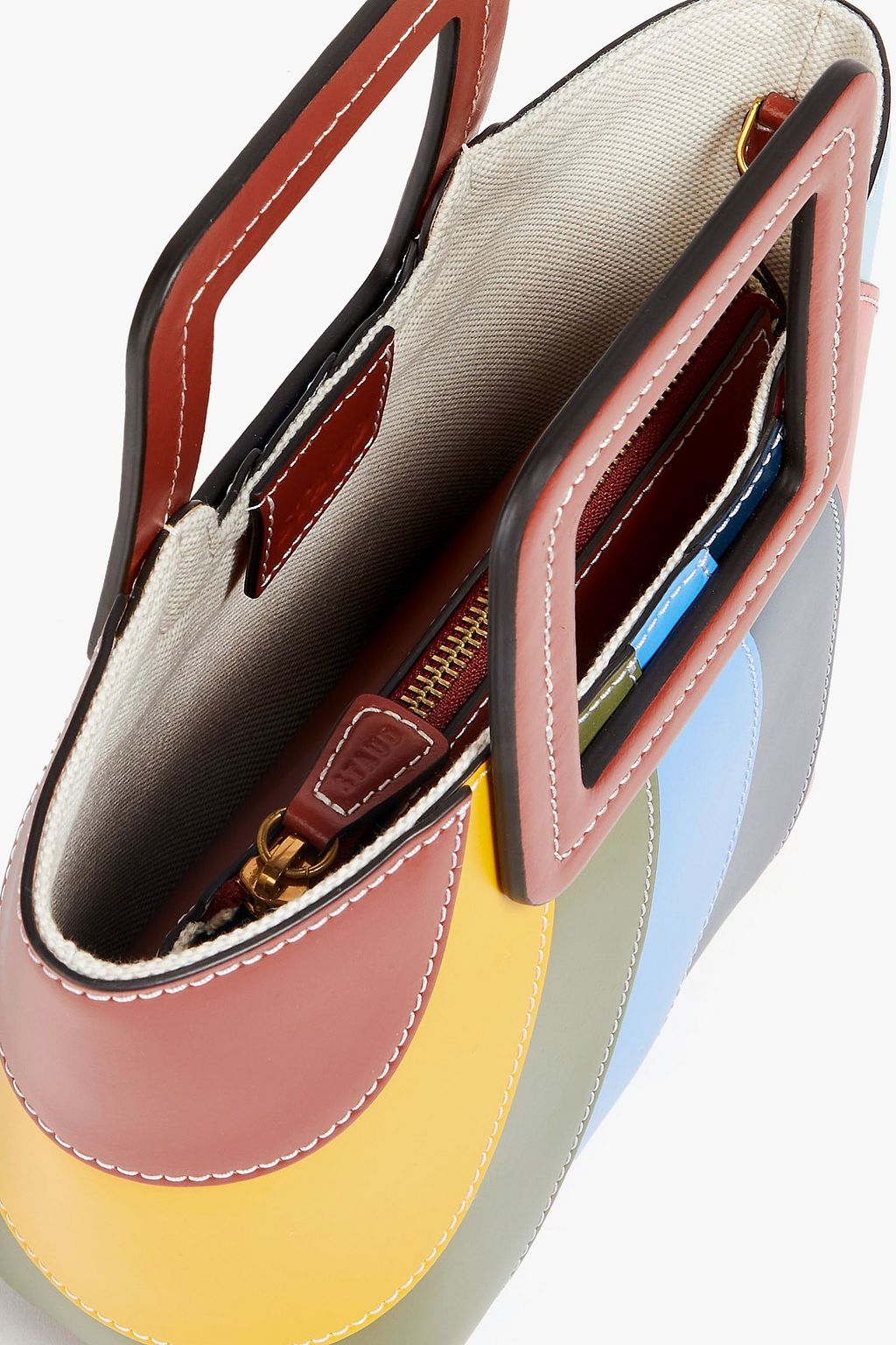 STAUD Riviera color-block leather tote