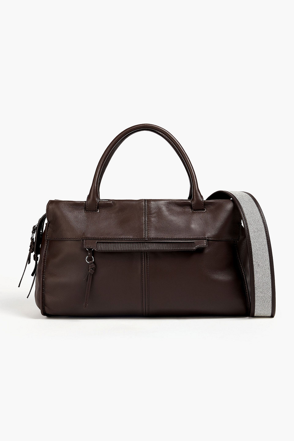 Staud Leo Leather Tote In Dark Brown