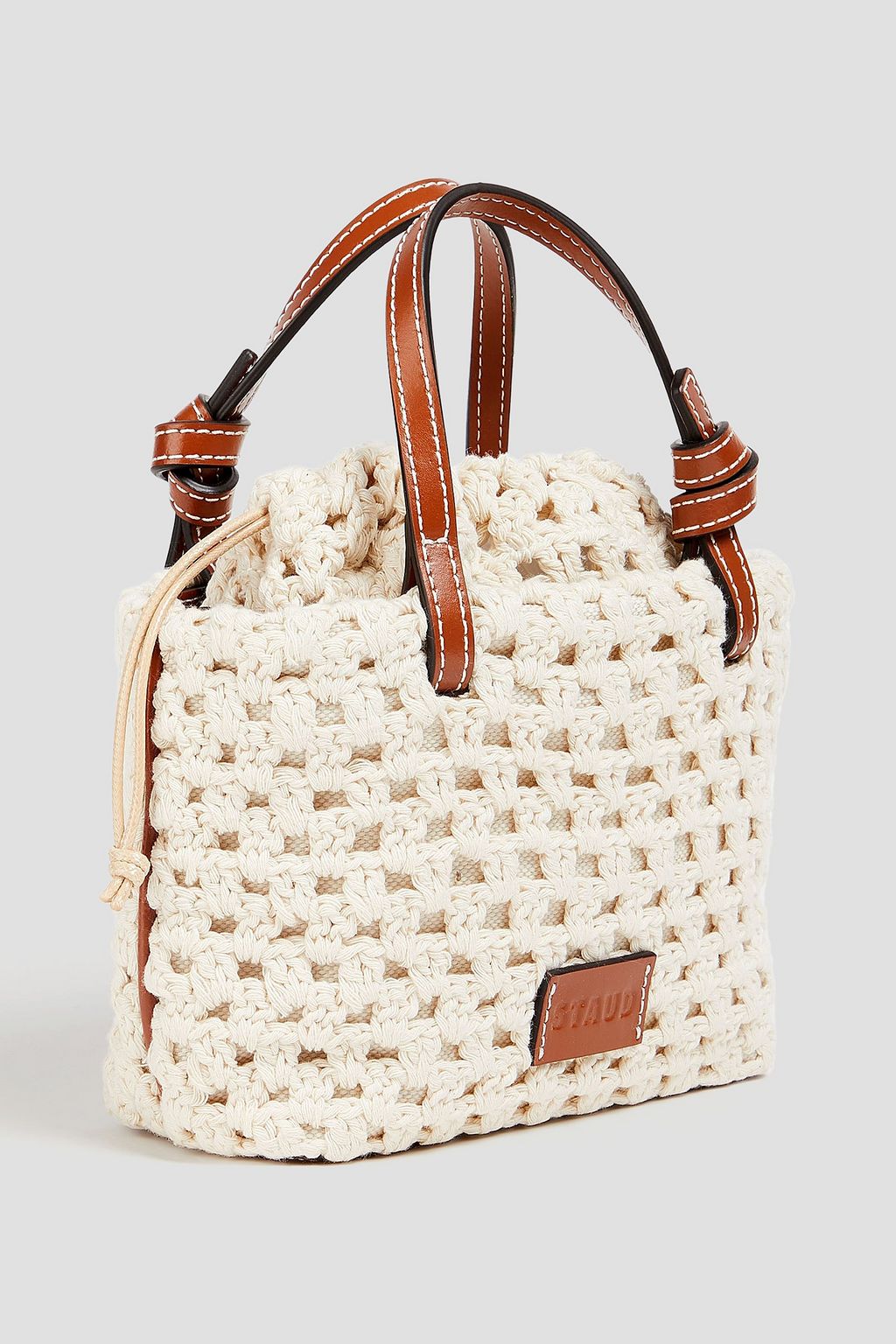 STAUD Ria crocheted cotton tote
