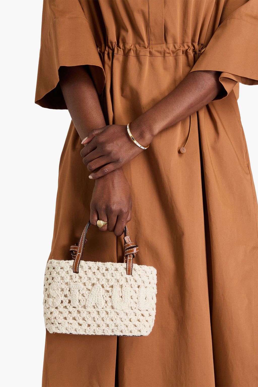 STAUD Ria crocheted cotton tote