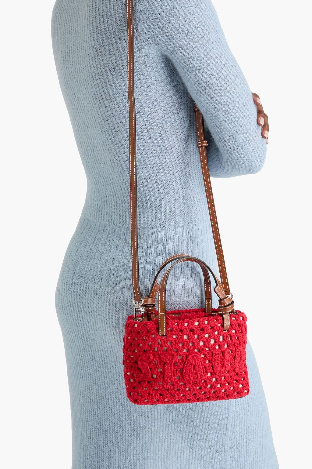 STAUD Ria crocheted cotton tote