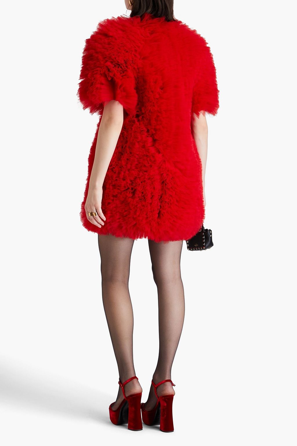 VALENTINO GARAVANI Ruffled tulle mini dress